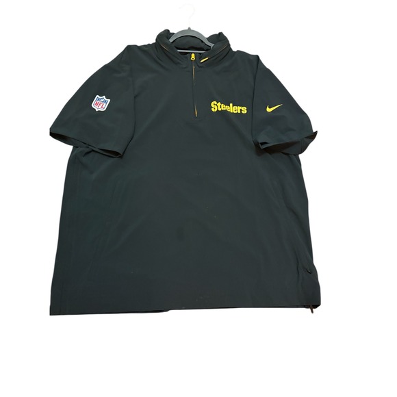Nike Pittsburgh Steelers NFL Mens 2XL Black Quarter Zip Short Sleeve Windbreaker - Picture 6 of 9